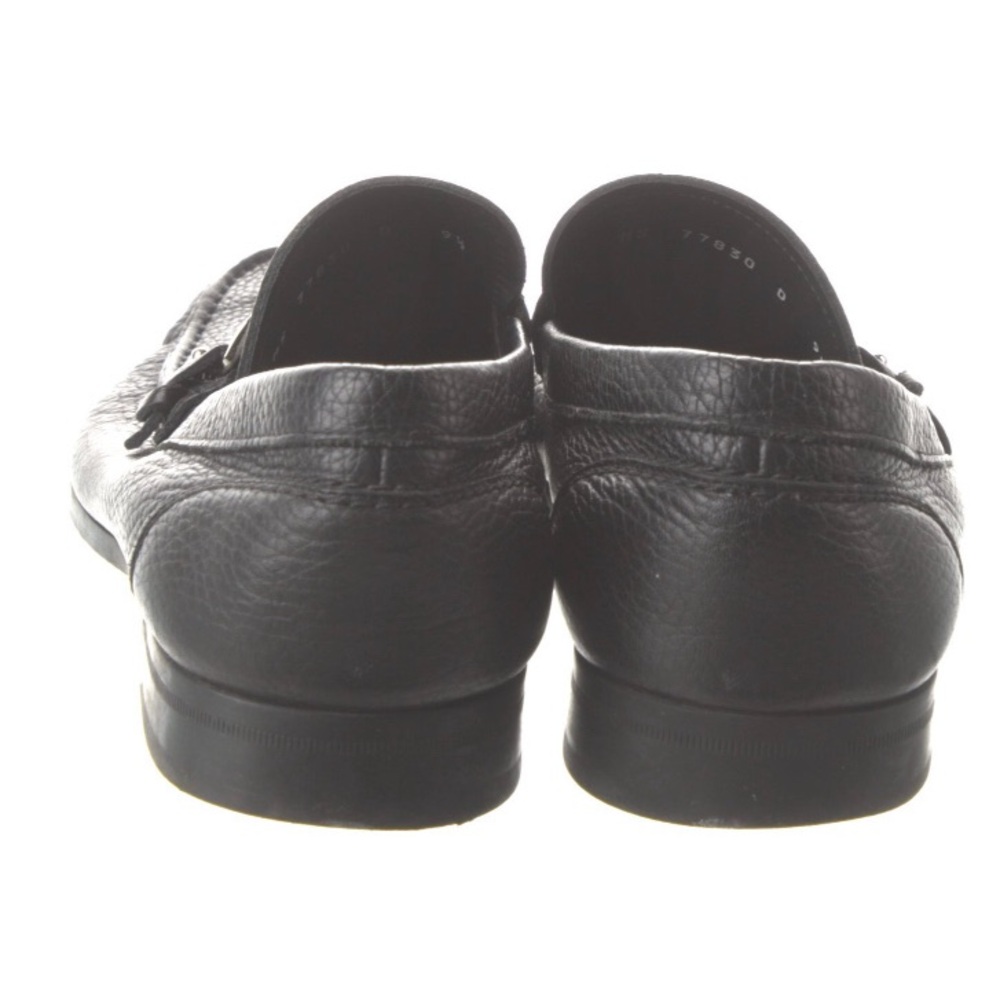 Salvatore Ferragamo Bravo Pebbled Buckle Strap Loafer Solid Black Size 9.5 D - Picture 3 of 4